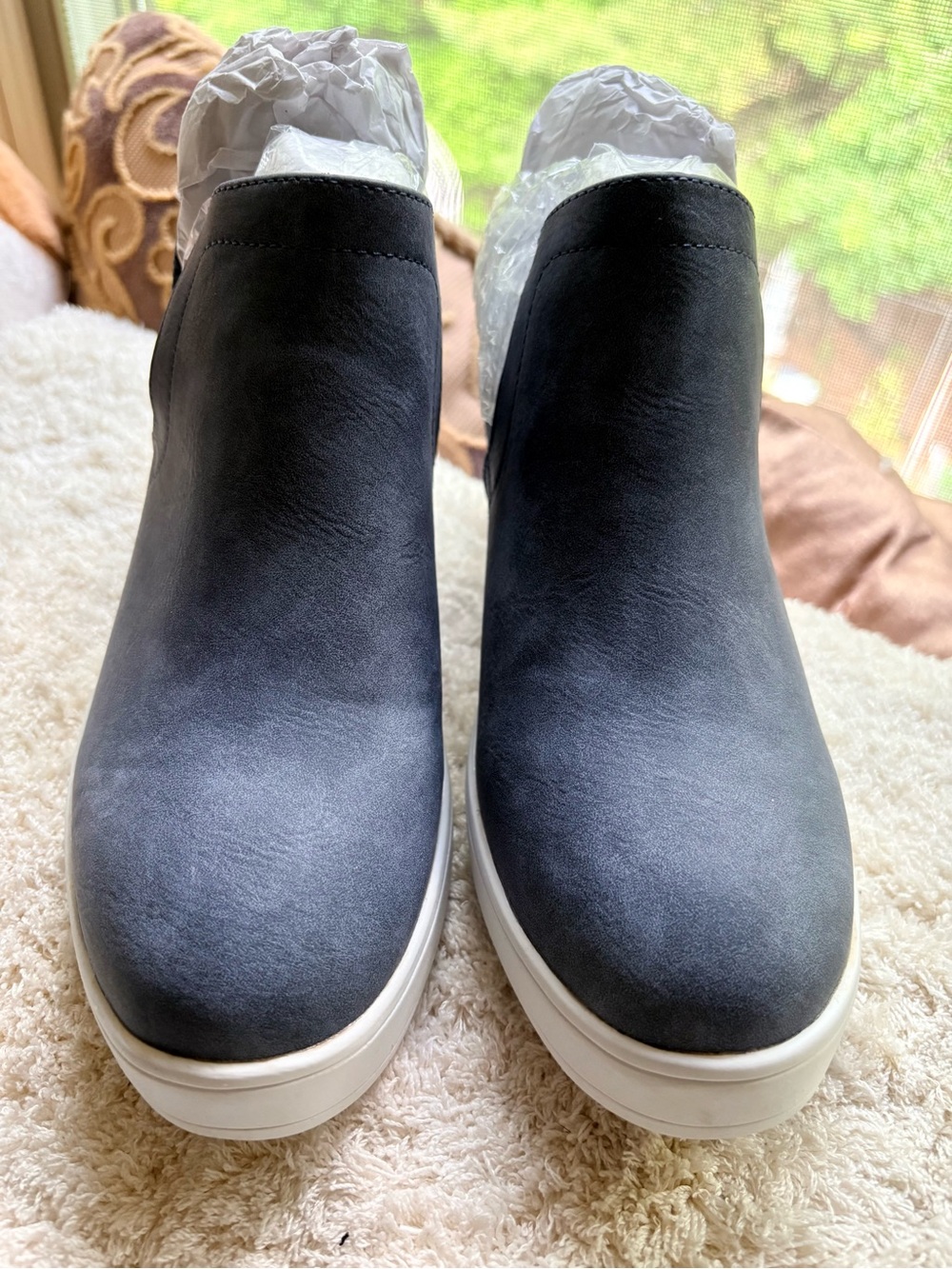 Journee Collection Black Slip-On Platform Sneakers with White Sole